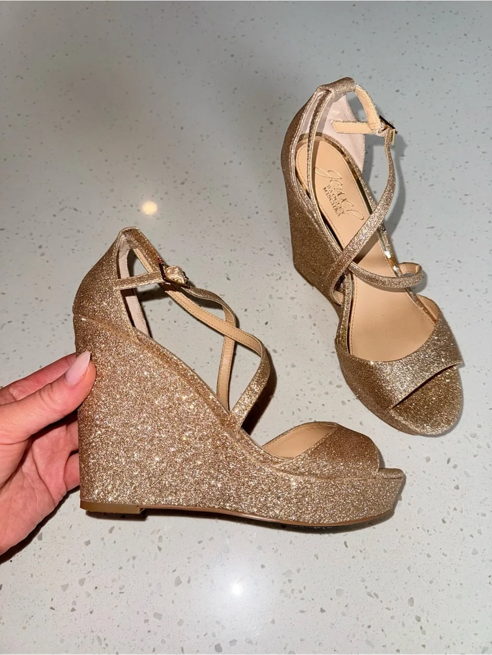 Jewel Badgley Mischka glittery rose